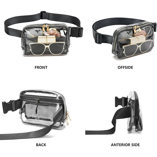 Stadium Approved Unisex Clear Fanny Pack Crossbody Bags - Stadium Approved Unisex Clear Fanny Pack Crossbody Bags - Image 2 of 7