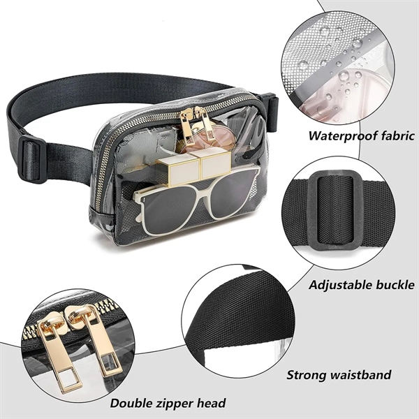 Stadium Approved Unisex Clear Fanny Pack Crossbody Bags - Stadium Approved Unisex Clear Fanny Pack Crossbody Bags - Image 3 of 7