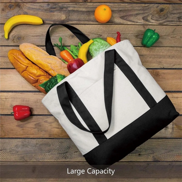 Custome Stylish Durable Canvas Tote Bag with External Pocket - Custome Stylish Durable Canvas Tote Bag with External Pocket - Image 4 of 4