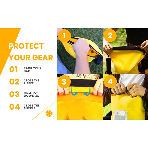 20 L Waterproof Roll Top Storage Dry Bag With Speaker LED - 20 L Waterproof Roll Top Storage Dry Bag With Speaker LED - Image 2 of 6