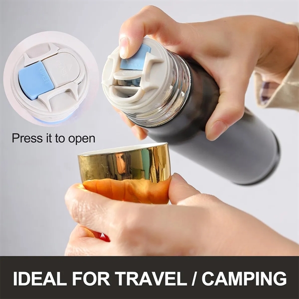 Unique 17oz 304 Stainless Steel Bullet Shape Water Bottle - Unique 17oz 304 Stainless Steel Bullet Shape Water Bottle - Image 2 of 7