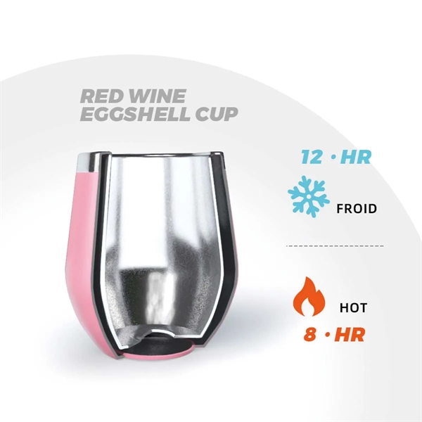 12 oz Stainless Steel Double Wall Wine Tumbler with Lid - 12 oz Stainless Steel Double Wall Wine Tumbler with Lid - Image 2 of 5