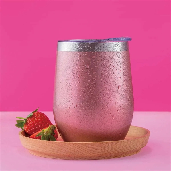 12 oz Stainless Steel Double Wall Wine Tumbler with Lid - 12 oz Stainless Steel Double Wall Wine Tumbler with Lid - Image 4 of 5