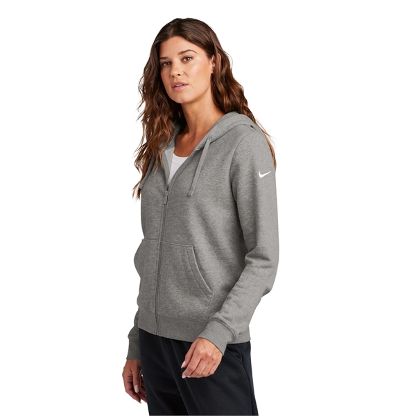 Nike Women's Club Fleece Sleeve Swoosh Full-Zip Hoodie - Nike Women's Club Fleece Sleeve Swoosh Full-Zip Hoodie - Image 7 of 28