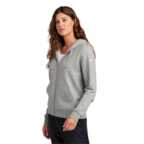 Nike Women's Club Fleece Sleeve Swoosh Full-Zip Hoodie - Nike Women's Club Fleece Sleeve Swoosh Full-Zip Hoodie - Image 10 of 28