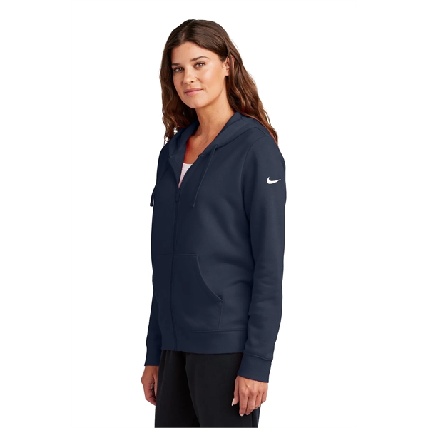 Nike Women's Club Fleece Sleeve Swoosh Full-Zip Hoodie - Nike Women's Club Fleece Sleeve Swoosh Full-Zip Hoodie - Image 13 of 28