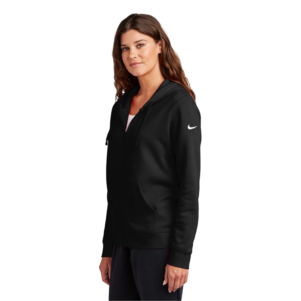 Nike Women's Club Fleece Sleeve Swoosh Full-Zip Hoodie - Nike Women's Club Fleece Sleeve Swoosh Full-Zip Hoodie - Image 25 of 28