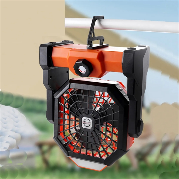 Rechargeable Portable Outdoor Camping Fan With Led Lantern - Rechargeable Portable Outdoor Camping Fan With Led Lantern - Image 2 of 3