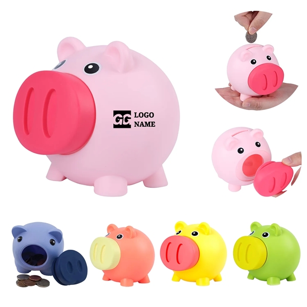 PVC Cute Saving Piggy Shatterproof Coin Bank - PVC Cute Saving Piggy Shatterproof Coin Bank - Image 0 of 6