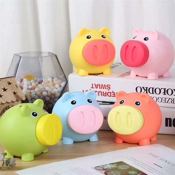 PVC Cute Saving Piggy Shatterproof Coin Bank - PVC Cute Saving Piggy Shatterproof Coin Bank - Image 5 of 6