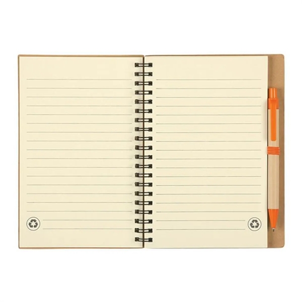Eco-Friendly Promotional Spiral Kraft Cover Notebook - Eco-Friendly Promotional Spiral Kraft Cover Notebook - Image 1 of 2