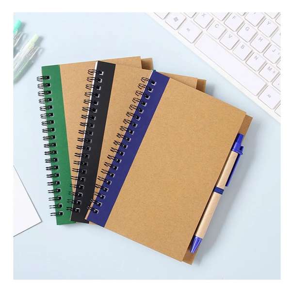 Eco-Friendly Promotional Spiral Kraft Cover Notebook - Eco-Friendly Promotional Spiral Kraft Cover Notebook - Image 2 of 2