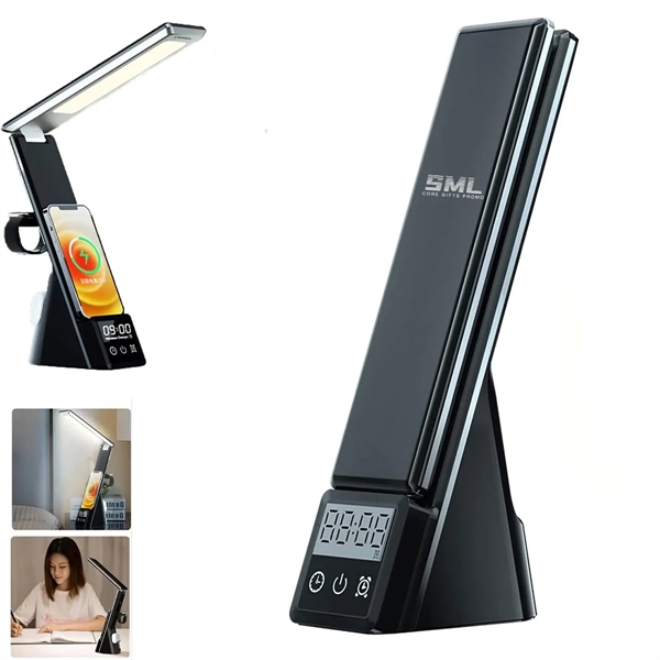 3 in 1 Folding Led Desk Lamp with Wireless Charger - 3 in 1 Folding Led Desk Lamp with Wireless Charger - Image 0 of 3