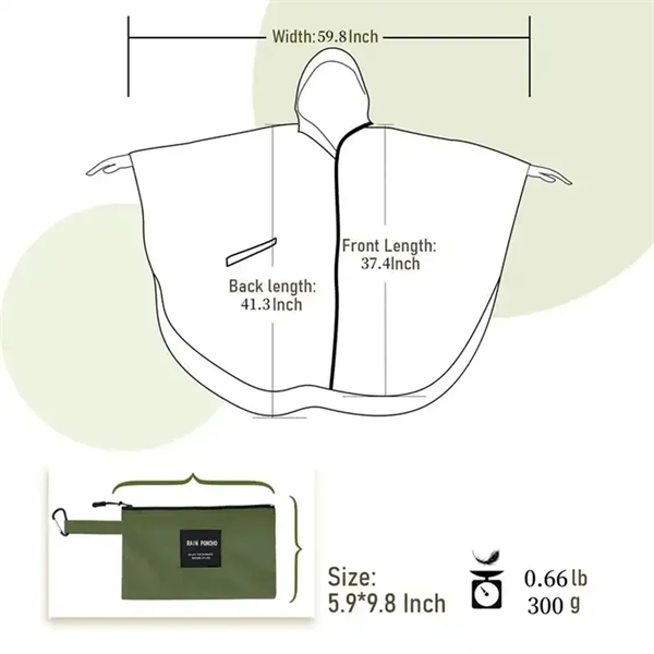 Portable Reusable Eva Rain Coats With Elastic Cuff Sleeves - Portable Reusable Eva Rain Coats With Elastic Cuff Sleeves - Image 4 of 4