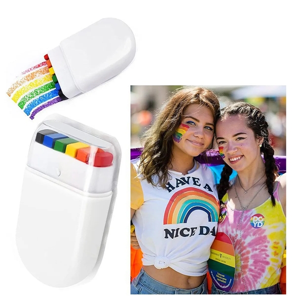 Face Paint Rainbow Fan Brush - Face Paint Rainbow Fan Brush - Image 2 of 2