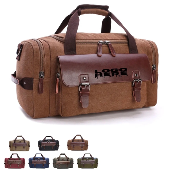 Canvas Leather Duffle Bag - Canvas Leather Duffle Bag - Image 0 of 5