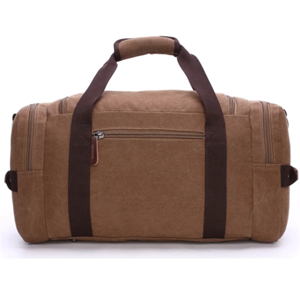 Canvas Leather Duffle Bag - Canvas Leather Duffle Bag - Image 2 of 5