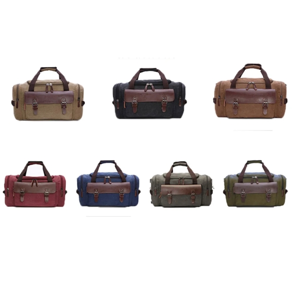 Canvas Leather Duffle Bag - Canvas Leather Duffle Bag - Image 5 of 5