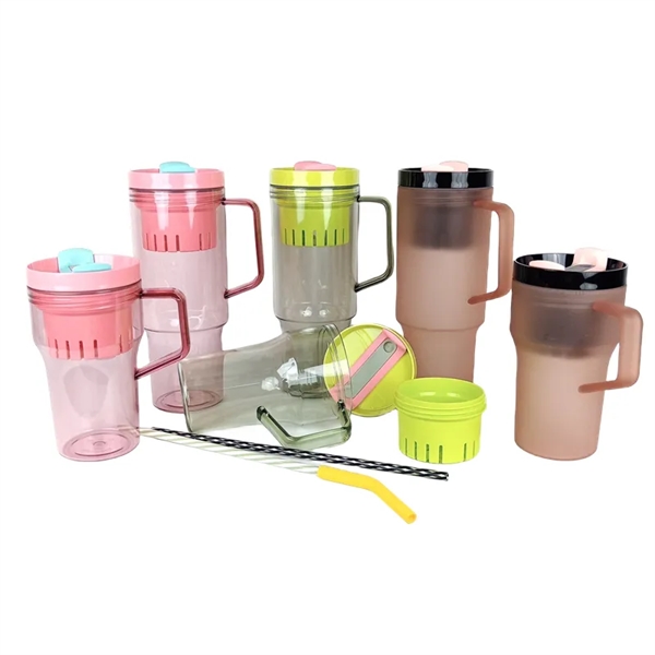 20/40 oz Plastic Tumbler with Handle Straw Lid Tea Infuser - 20/40 oz Plastic Tumbler with Handle Straw Lid Tea Infuser - Image 14 of 16