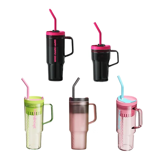 20/40 oz Plastic Tumbler with Handle Straw Lid Tea Infuser - 20/40 oz Plastic Tumbler with Handle Straw Lid Tea Infuser - Image 15 of 16