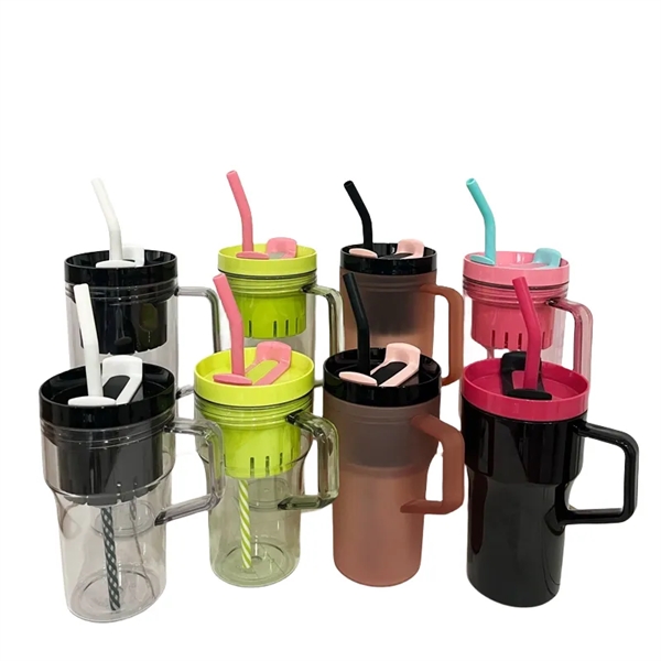 20/40 oz Plastic Tumbler with Handle Straw Lid Tea Infuser - 20/40 oz Plastic Tumbler with Handle Straw Lid Tea Infuser - Image 16 of 16