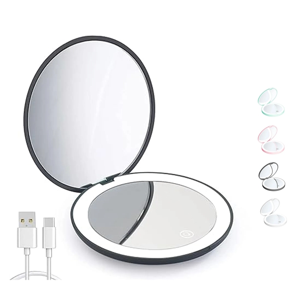 Rechargeable Magnification Compact Mirror With Light - Rechargeable Magnification Compact Mirror With Light - Image 0 of 3