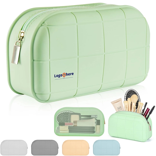 Silicone Makeup Bag Travel Organizer Cosmetic Pouch - Silicone Makeup Bag Travel Organizer Cosmetic Pouch - Image 0 of 4