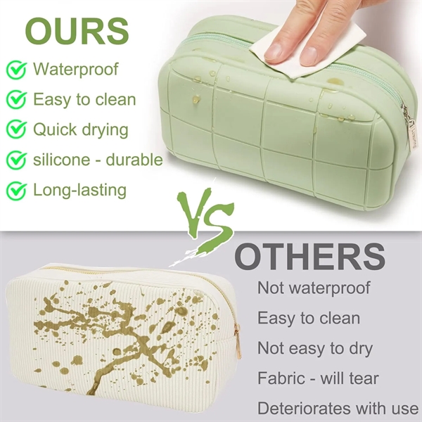 Silicone Makeup Bag Travel Organizer Cosmetic Pouch - Silicone Makeup Bag Travel Organizer Cosmetic Pouch - Image 3 of 4