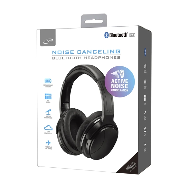 iLive Active Noise Cancellation Bluetooth Headphones - iLive Active Noise Cancellation Bluetooth Headphones - Image 4 of 5