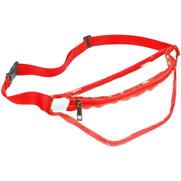 Waterproof Clear Stadium Fanny Pack w/ A Zipper Pockets - Waterproof Clear Stadium Fanny Pack w/ A Zipper Pockets - Image 5 of 12