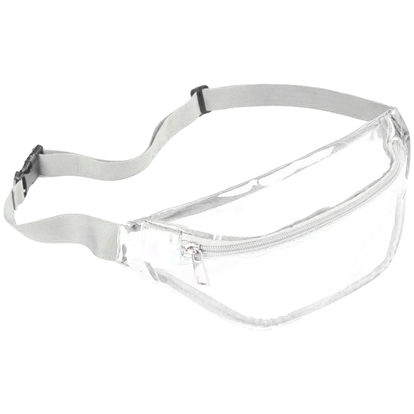 Waterproof Clear Stadium Fanny Pack w/ A Zipper Pockets - Waterproof Clear Stadium Fanny Pack w/ A Zipper Pockets - Image 6 of 12