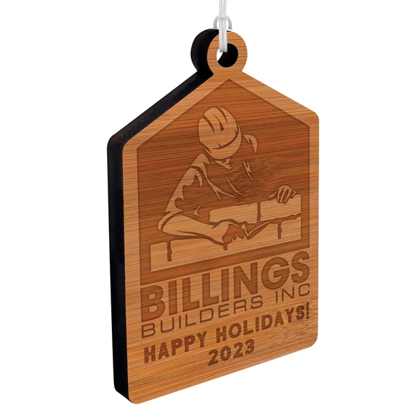 Custom Laser Etched Bamboo Ornaments - Custom Laser Etched Bamboo Ornaments - Image 3 of 4