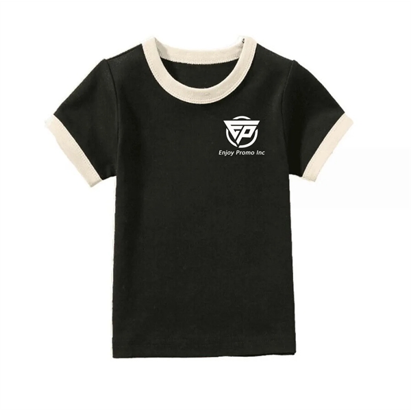 Boys and Girls Solid Color Printed Short-Sleeved Tops - Boys and Girls Solid Color Printed Short-Sleeved Tops - Image 0 of 5