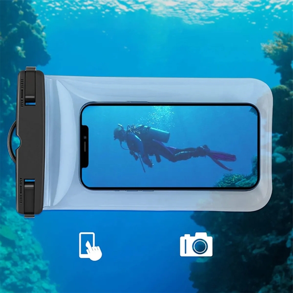 Universal Waterproof Phone Dry Bag Pouch with Neck Lanyard - Universal Waterproof Phone Dry Bag Pouch with Neck Lanyard - Image 2 of 3