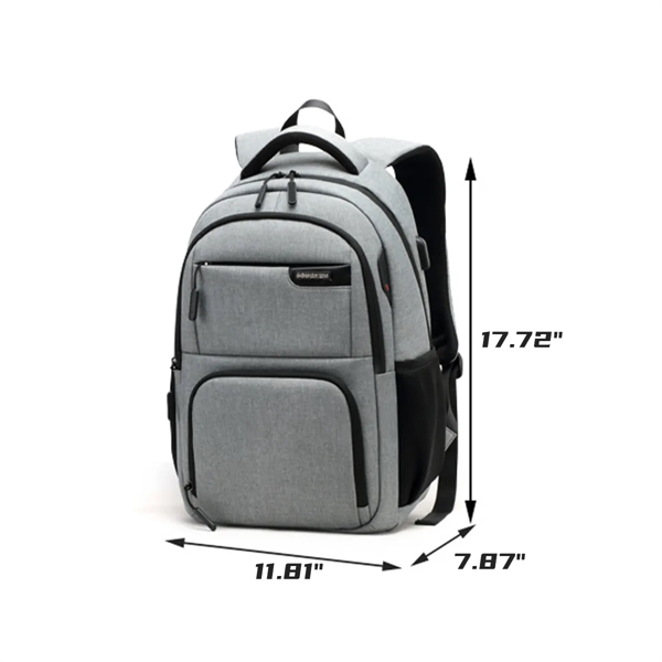 Waterproof Casual Laptop Backpack with USB Charging Port - Waterproof Casual Laptop Backpack with USB Charging Port - Image 1 of 4