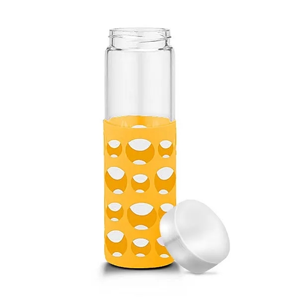 20 oz Silicone Round Cutouts Glass Bottle - 20 oz Silicone Round Cutouts Glass Bottle - Image 6 of 14