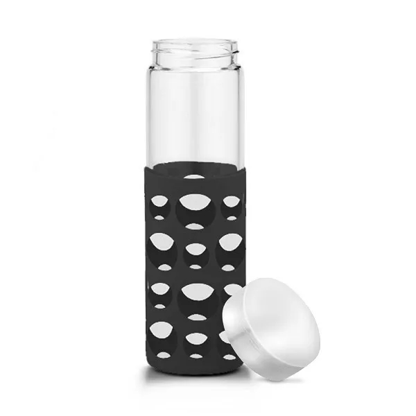 20 oz Silicone Round Cutouts Glass Bottle - 20 oz Silicone Round Cutouts Glass Bottle - Image 7 of 14