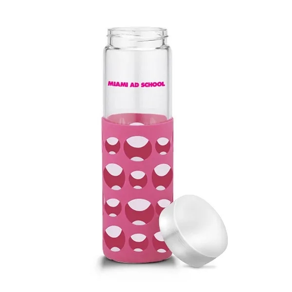 20 oz Silicone Round Cutouts Glass Bottle - 20 oz Silicone Round Cutouts Glass Bottle - Image 8 of 14