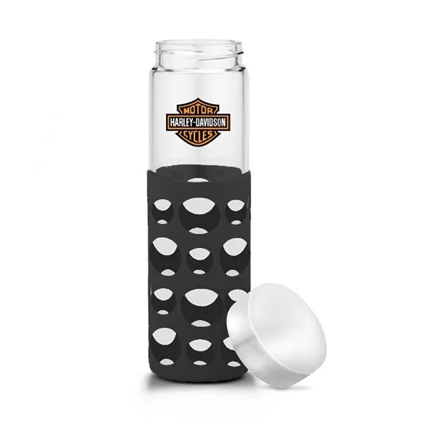 20 oz Silicone Round Cutouts Glass Bottle - 20 oz Silicone Round Cutouts Glass Bottle - Image 9 of 14