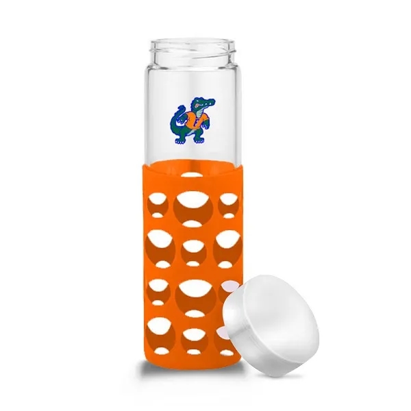 20 oz Silicone Round Cutouts Glass Bottle - 20 oz Silicone Round Cutouts Glass Bottle - Image 11 of 14