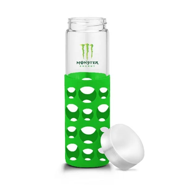 20 oz Silicone Round Cutouts Glass Bottle - 20 oz Silicone Round Cutouts Glass Bottle - Image 14 of 14