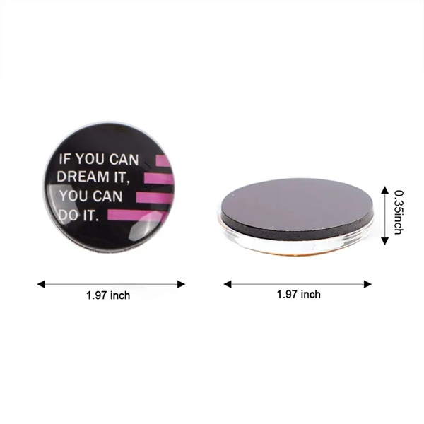 Crystal Glass Round Refrigerator Magnets - Crystal Glass Round Refrigerator Magnets - Image 1 of 2