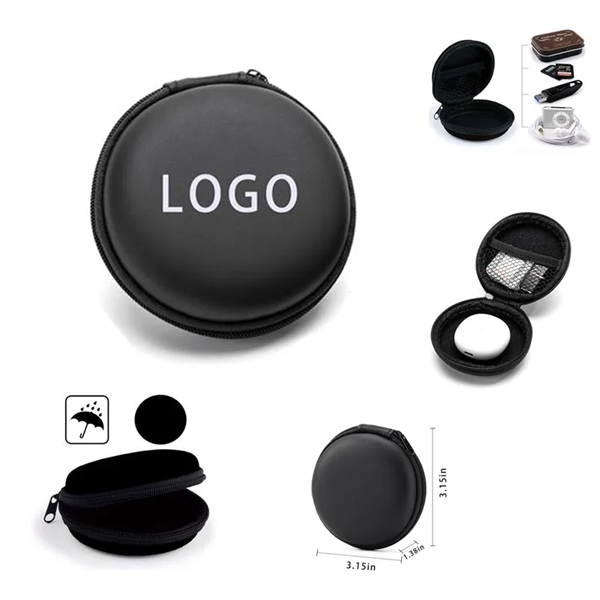 Portable Round Headphone Storage Box - Portable Round Headphone Storage Box - Image 0 of 2