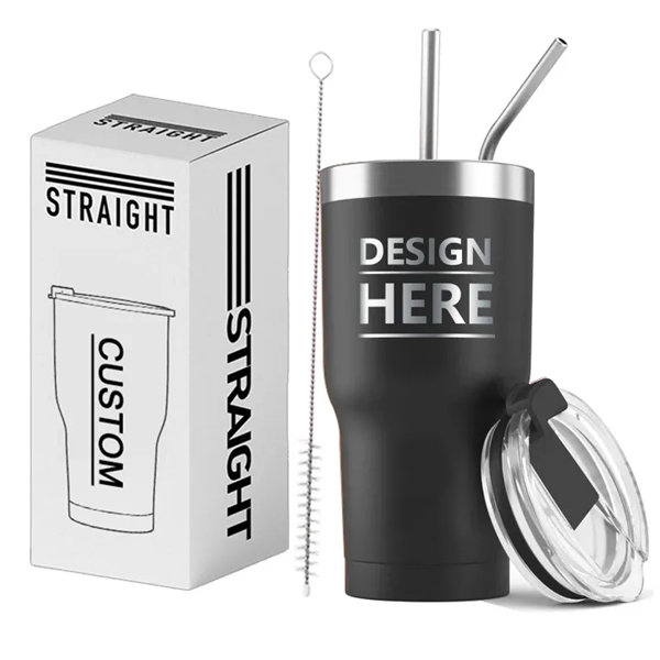 Stainless Steel Insulated Water Bottle with Straws - Stainless Steel Insulated Water Bottle with Straws - Image 0 of 15