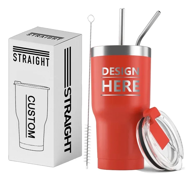 Stainless Steel Insulated Water Bottle with Straws - Stainless Steel Insulated Water Bottle with Straws - Image 1 of 15