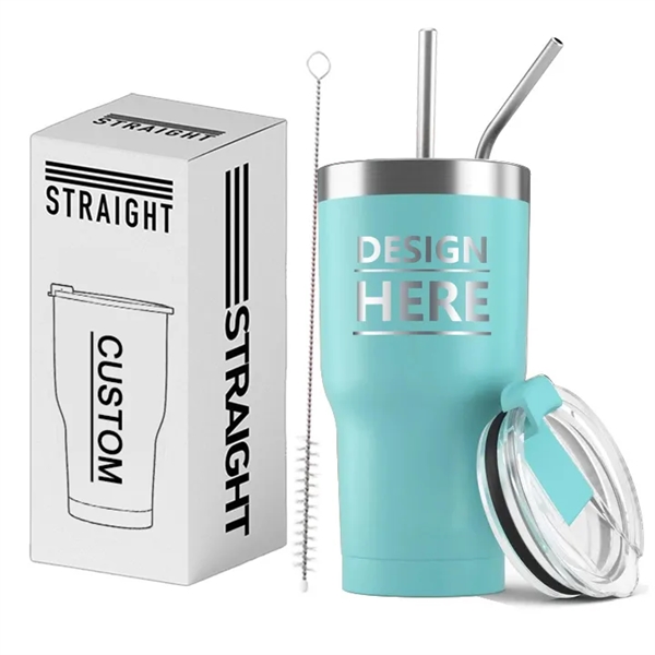 Stainless Steel Insulated Water Bottle with Straws - Stainless Steel Insulated Water Bottle with Straws - Image 2 of 15