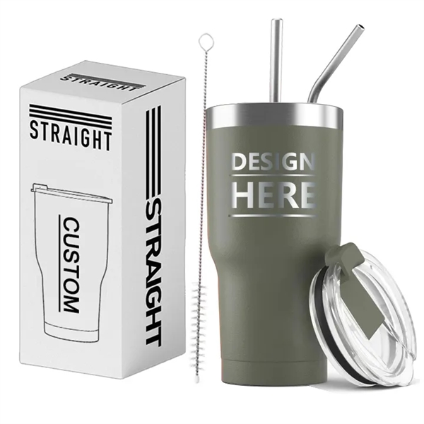 Stainless Steel Insulated Water Bottle with Straws - Stainless Steel Insulated Water Bottle with Straws - Image 3 of 15