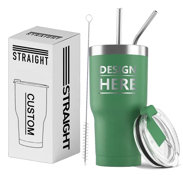 Stainless Steel Insulated Water Bottle with Straws - Stainless Steel Insulated Water Bottle with Straws - Image 5 of 15