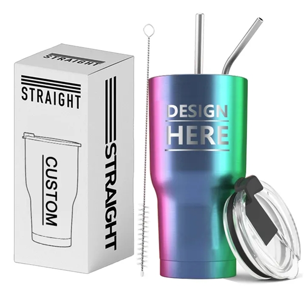 Stainless Steel Insulated Water Bottle with Straws - Stainless Steel Insulated Water Bottle with Straws - Image 10 of 15