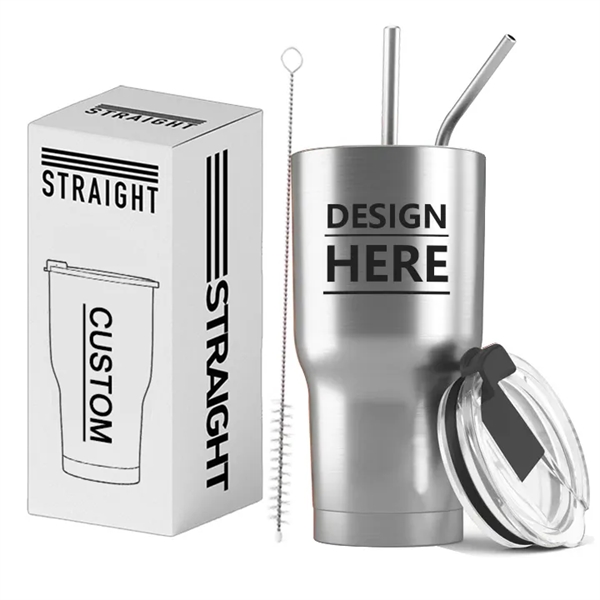 Stainless Steel Insulated Water Bottle with Straws - Stainless Steel Insulated Water Bottle with Straws - Image 12 of 15